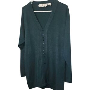 Maggie Lawrence Green Button Up Cardigan  Size 18/20